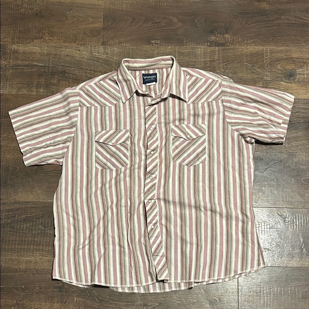 Wrangler Red and White Striped Casual Shirt
